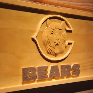 Chicago Bears Bear Wood Sign