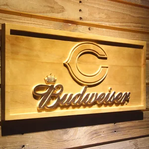 Chicago Bears Budweiser Wood Sign