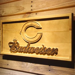 Chicago Bears Budweiser Wood Sign