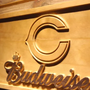 Chicago Bears Budweiser Wood Sign