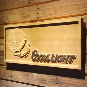Chicago Bears Coors Light Helmet Wood Sign