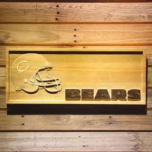 Chicago Bears Helmet Wood Sign