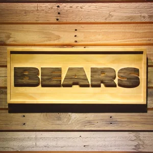 Chicago Bears Text Wood Sign