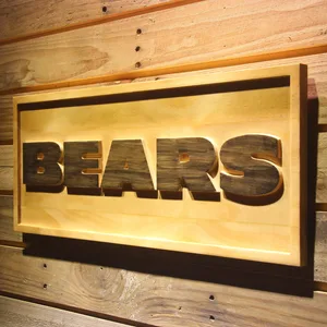 Chicago Bears Text Wood Sign