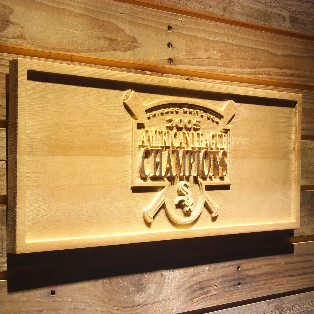 Chicago White Sox 2005 Champion Logo A Wood Sign - Legacy Edition