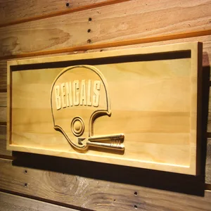 Cincinnati Bengals 1968-1979 Helmet Wood Sign - Legacy Edition