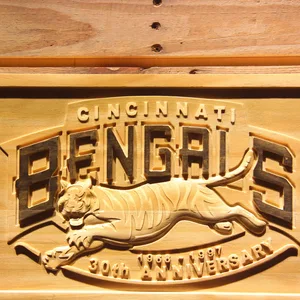 Cincinnati Bengals 30th Anniversary Logo Wood Sign - Legacy Edition
