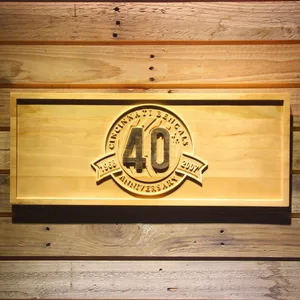 Cincinnati Bengals 40th Anniversary Logo Wood Sign - Legacy Edition
