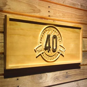 Cincinnati Bengals 40th Anniversary Logo Wood Sign - Legacy Edition