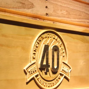 Cincinnati Bengals 40th Anniversary Logo Wood Sign - Legacy Edition