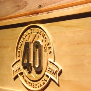 Cincinnati Bengals 40th Anniversary Logo Wood Sign - Legacy Edition