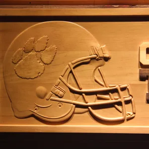 Clemson Tigers Helmet Wood Sign