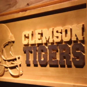 Clemson Tigers Helmet Wood Sign