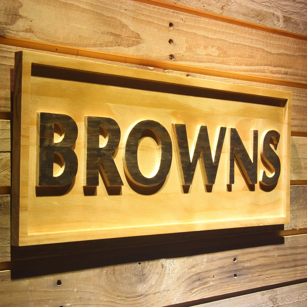 Cleveland Browns 1972-2002 Logo Wood Sign - Legacy Edition