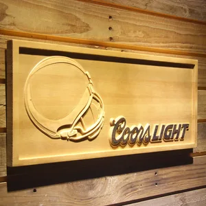 Cleveland Browns Coors Light Helmet Wood Sign