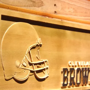 Cleveland Browns Helmet Wood Sign