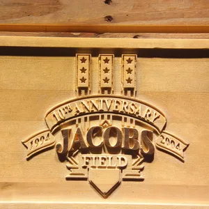 Cleveland Indians Jacobs Field 10th Anniversary Wood Sign - Legacy Edition