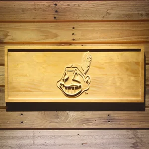Cleveland Indians Logo Wood Sign