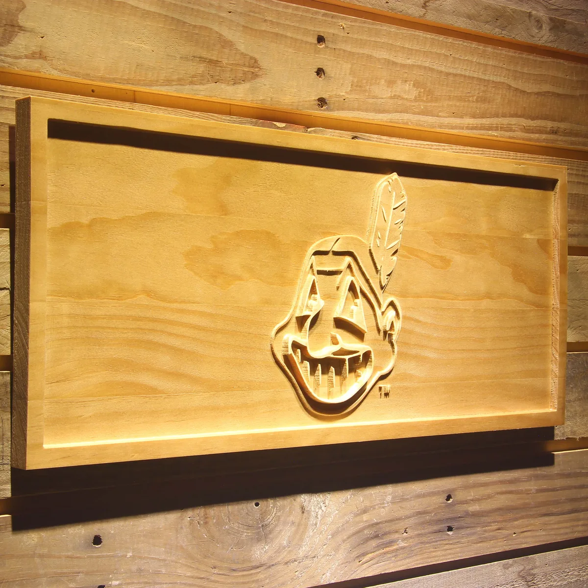 Cleveland Indians Logo Wood Sign