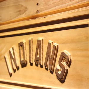 Cleveland Indians Text Wood Sign