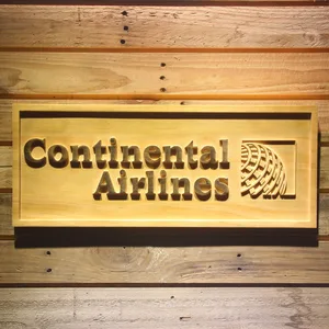 Continental Airlines Wood Sign