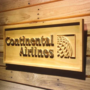 Continental Airlines Wood Sign