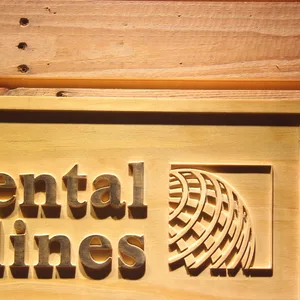 Continental Airlines Wood Sign