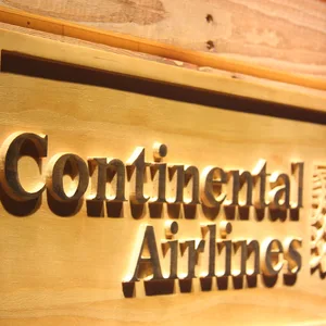 Continental Airlines Wood Sign