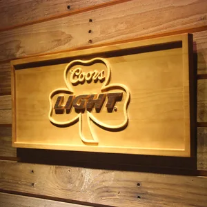 Coors Light Shamrock Wood Sign