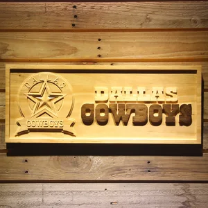 Dallas Cowboys Badge Wood Sign