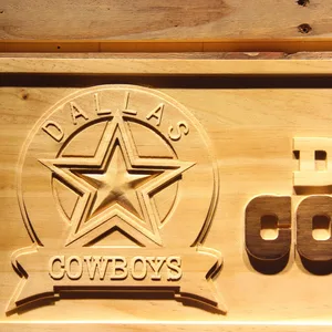 Dallas Cowboys Badge Wood Sign