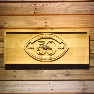 Denver Broncos 50th Anniversary Logo Wood Sign - Legacy Edition