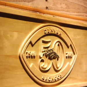 Denver Broncos 50th Anniversary Logo Wood Sign - Legacy Edition