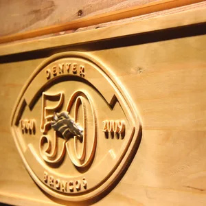 Denver Broncos 50th Anniversary Logo Wood Sign - Legacy Edition