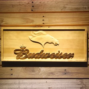 Denver Broncos Budweiser Wood Sign