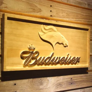 Denver Broncos Budweiser Wood Sign