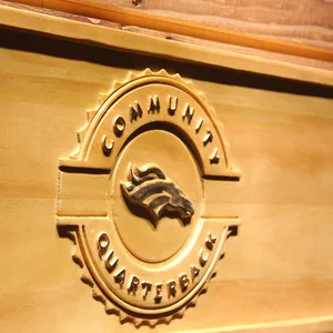 Denver Broncos Community Quarterback Wood Sign - Legacy Edition