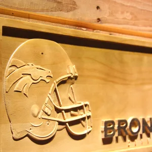 Denver Broncos Helmet Wood Sign
