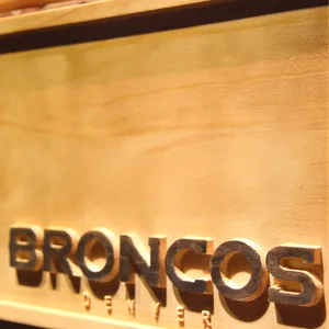 Denver Broncos Helmet Wood Sign