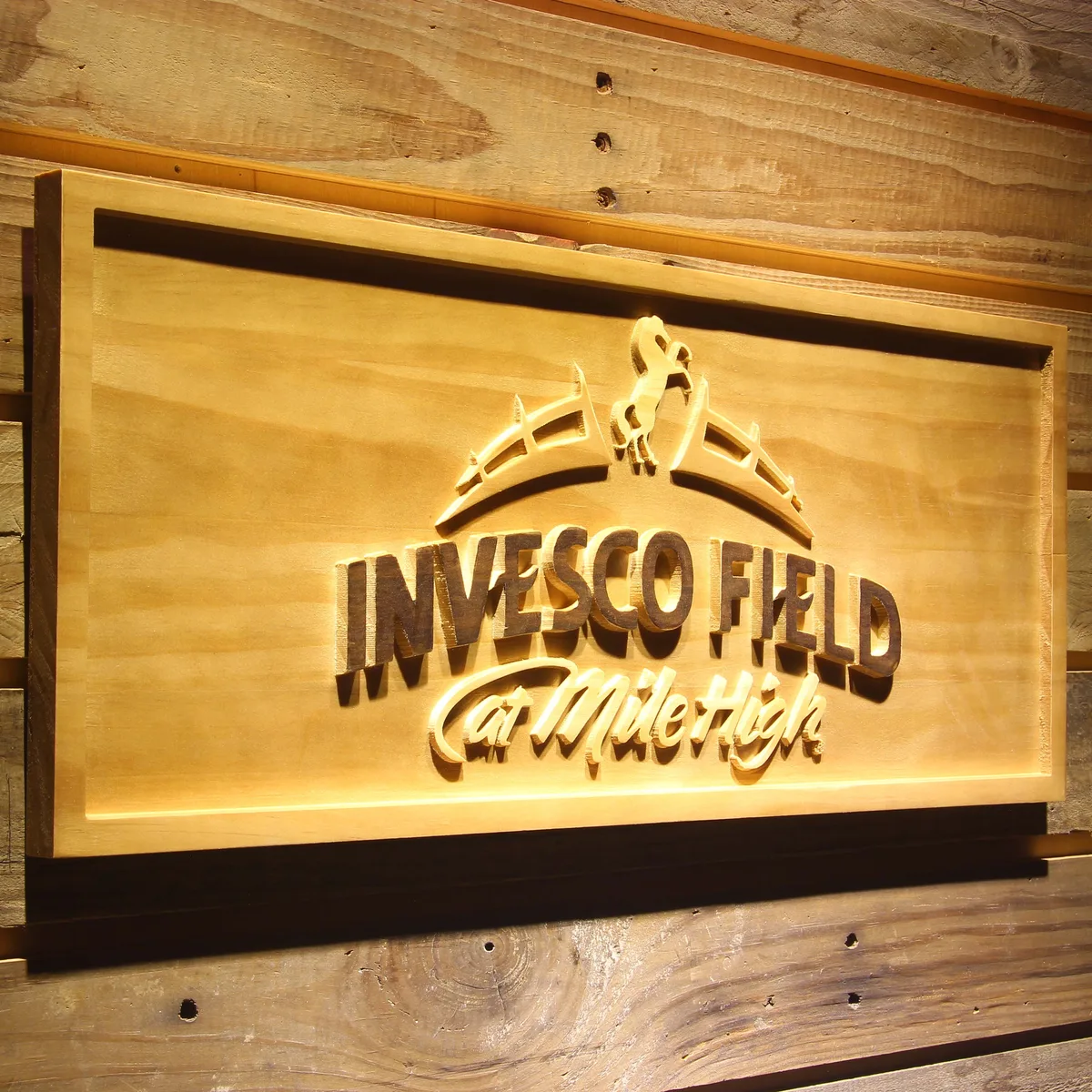 Denver Broncos Invesco Field Wood Sign - Legacy Edition