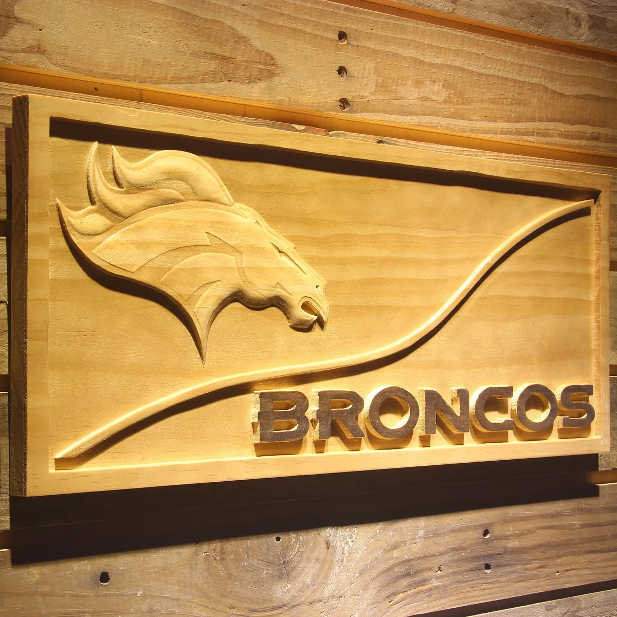 Denver Broncos Split Wood Sign