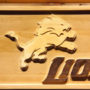 Detroit Lions 2 Wood Sign