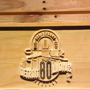 Detroit Lions 60th Anniversary Logo Wood Sign - Legacy Edition