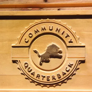 Detroit Lions Community Quarterback Wood Sign - Legacy Edition