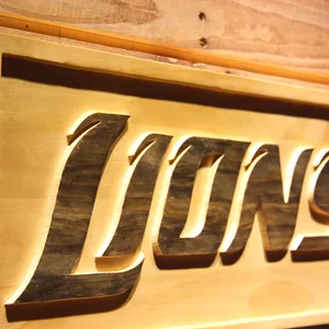 Detroit Lions Text Wood Sign