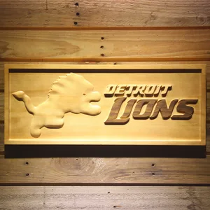Detroit Lions Wood Sign