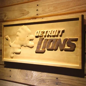 Detroit Lions Wood Sign