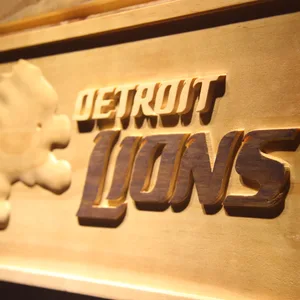 Detroit Lions Wood Sign
