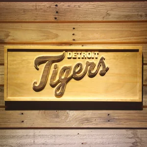 Detroit Tigers 3 Wood Sign