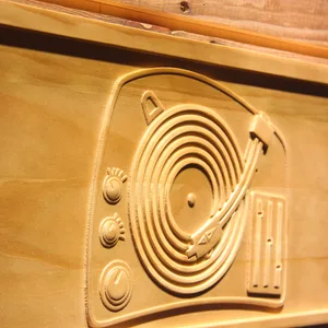 DJ Turntable Wood Sign